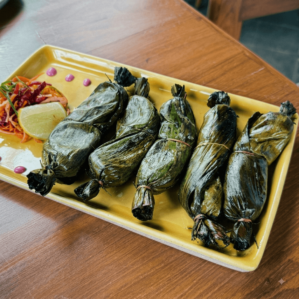 Prawns Wrapped in Banana Leaf